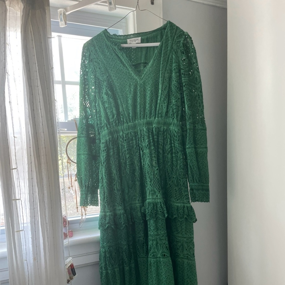 Green maxi dress size 2